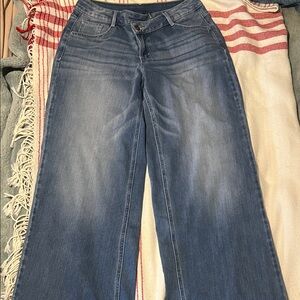 Classic Blue Wide-Leg Women Jeans